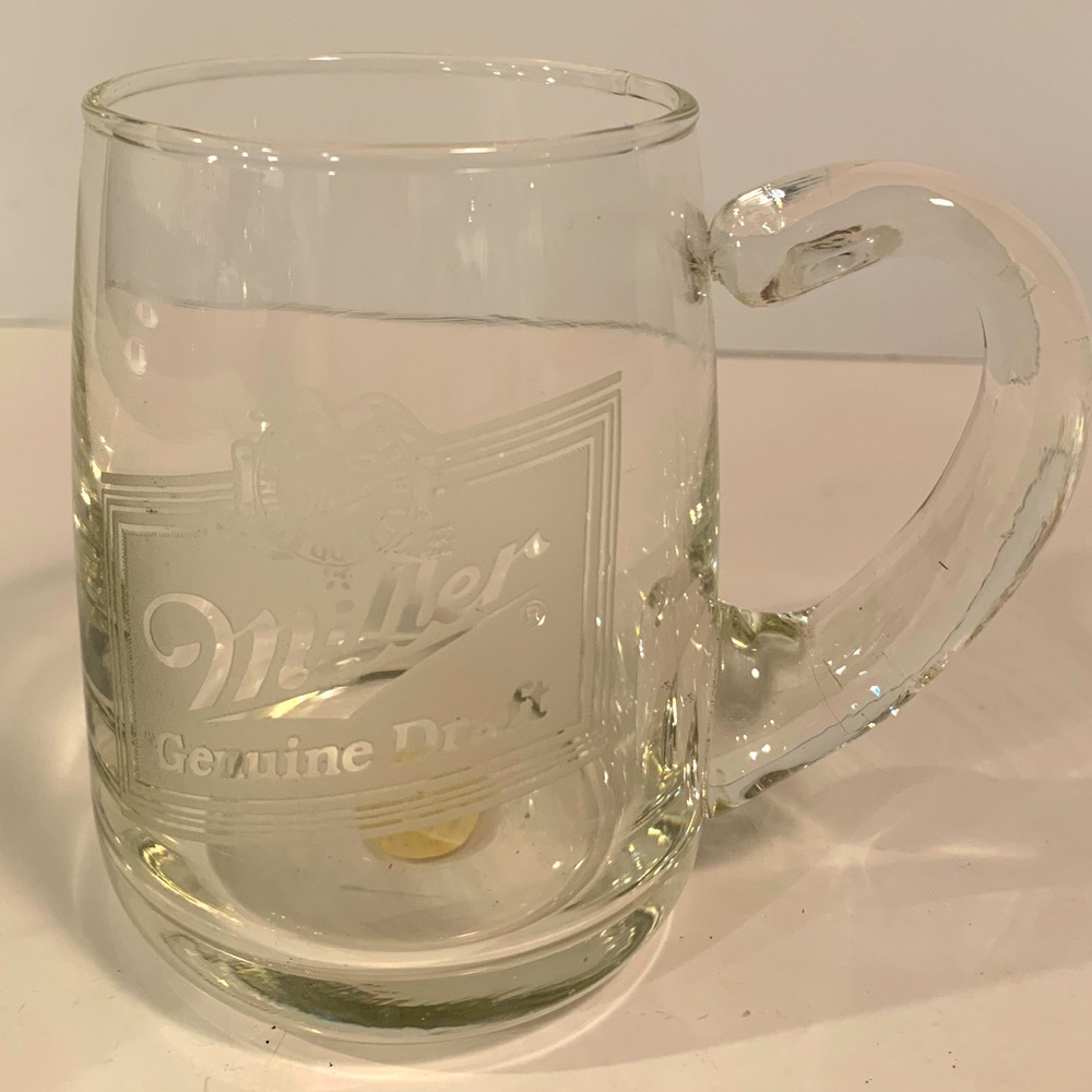 Vintage Miller High Life Hand Blown Beer Mug: New Old Stock w/ Original Sticker